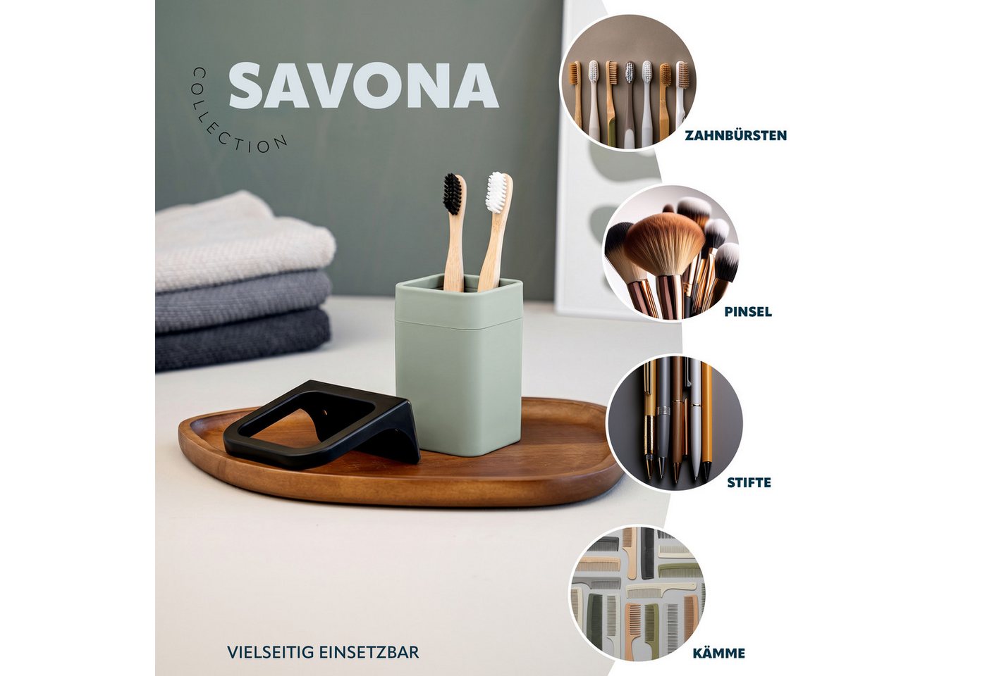 bremermann Badaccessoire-Set Bad-Serie SAVONA Softtouch inkl. Wandhalter, eckig Bild 3