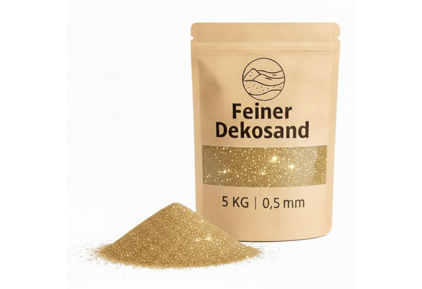 matches21 HOME & HOBBY Deko-Granulate Deko-Sand 5 KG gold Ø 0,5 mm Vasen Glas-Füllung Streudeko, (1 St), Bunter Farbsand als feines Deko-Granulat Bastelsand