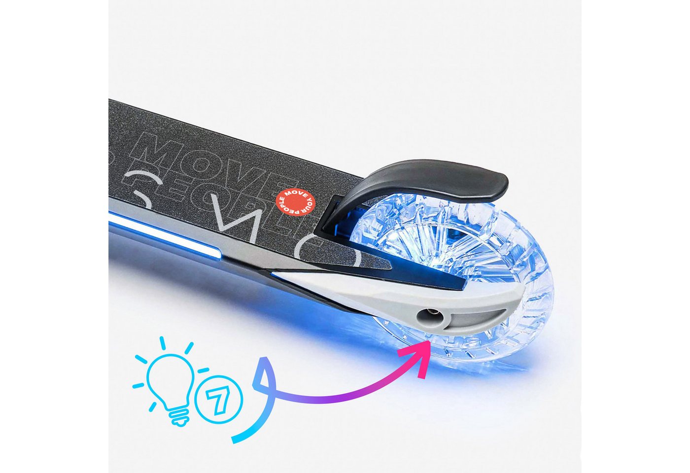 Movino Cityroller Kinderroller MOVINO COSMO2 Leuchtend Klappbar 7 LED-Farben Bild 2