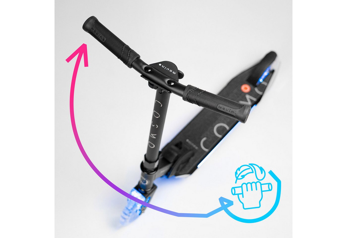 Movino Cityroller Kinderroller MOVINO COSMO2 Leuchtend Klappbar 7 LED-Farben Bild 5
