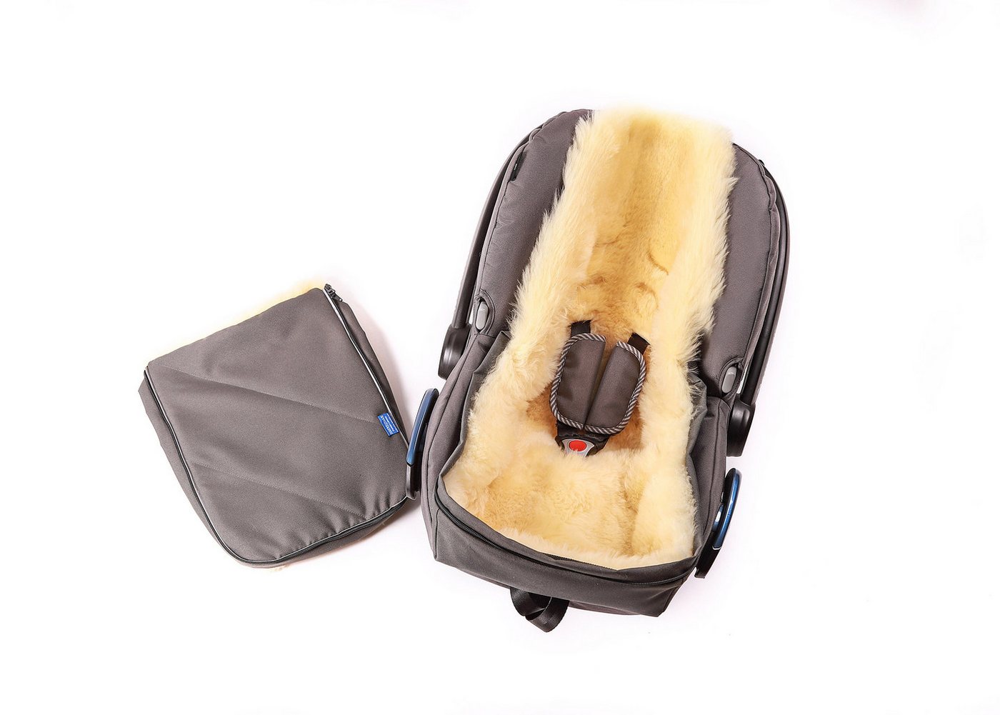 Hofbrucker seit 1948 Fußsack Lammfell Fußsack Maxi für Babyschale, Baby Winter Fußsack mit echtem Lammfell wind- und wasserabweisend Bild 3