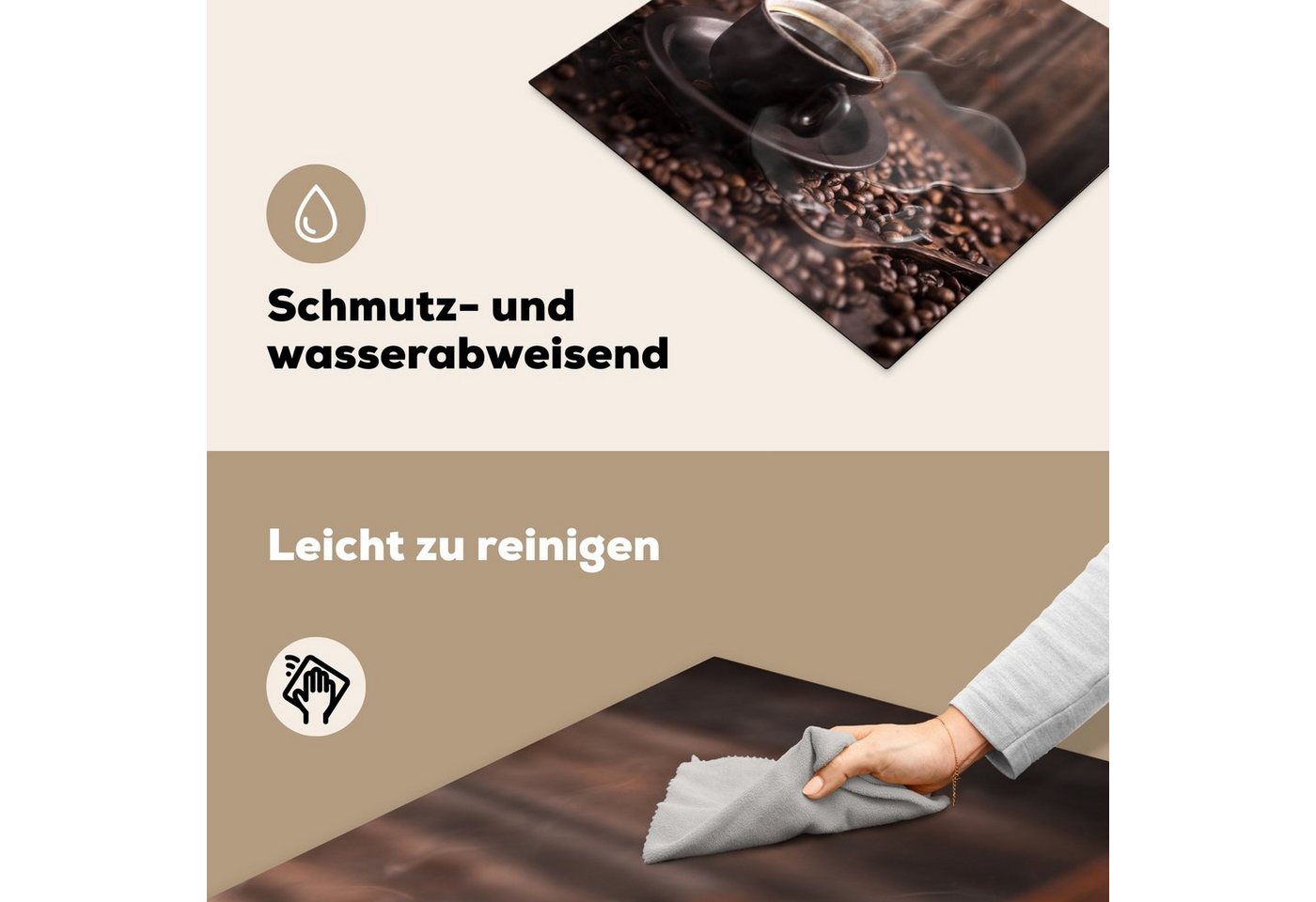 MuchoWow Herd-Abdeckplatte Kaffee - Heiß - Kaffeebohnen, Vinyl, (1 tlg), Ceranfeldabdeckung Küche, Herdabdeckplatte Einteilig, 59x51 cm Bild 5