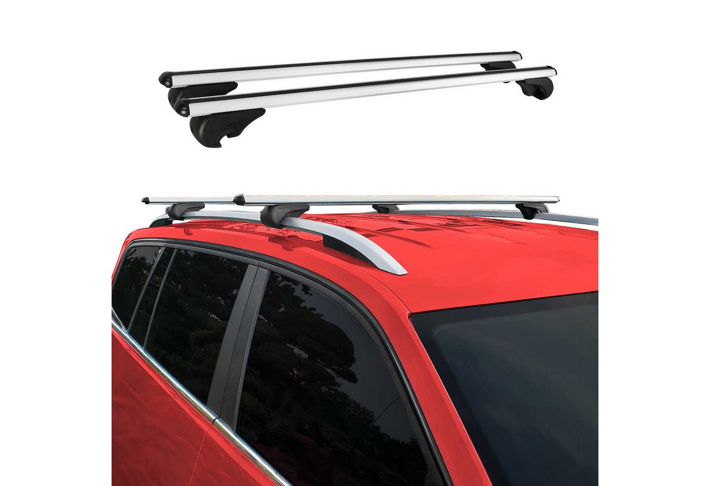 OMAC Dachträger für VW Tiguan MK 2016-2025 Gepäckträger Grundträger Aluminium Grau 2x (2-St), Wasserbeständig,Abnehmbar,Multifunktional,Leichtgewichtig Bild 5