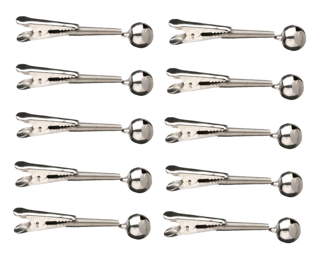 MIKADO Total Fishing Bissanzeiger Angelglocken 10St. Einfach oder Doppelt Frosch Krokodil Clip, (Spar-Set, 10-St), Befestigung an der Rute mit Metallklammern Bild 2