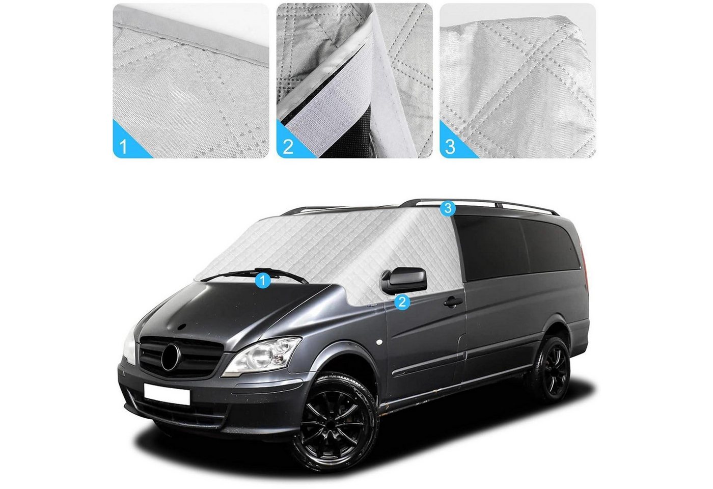 LuxusKollektion Frontscheibenabdeckung Windschutzscheibe Abdeckung Sonnenschutz Mercedes Eisschutz Vito W639