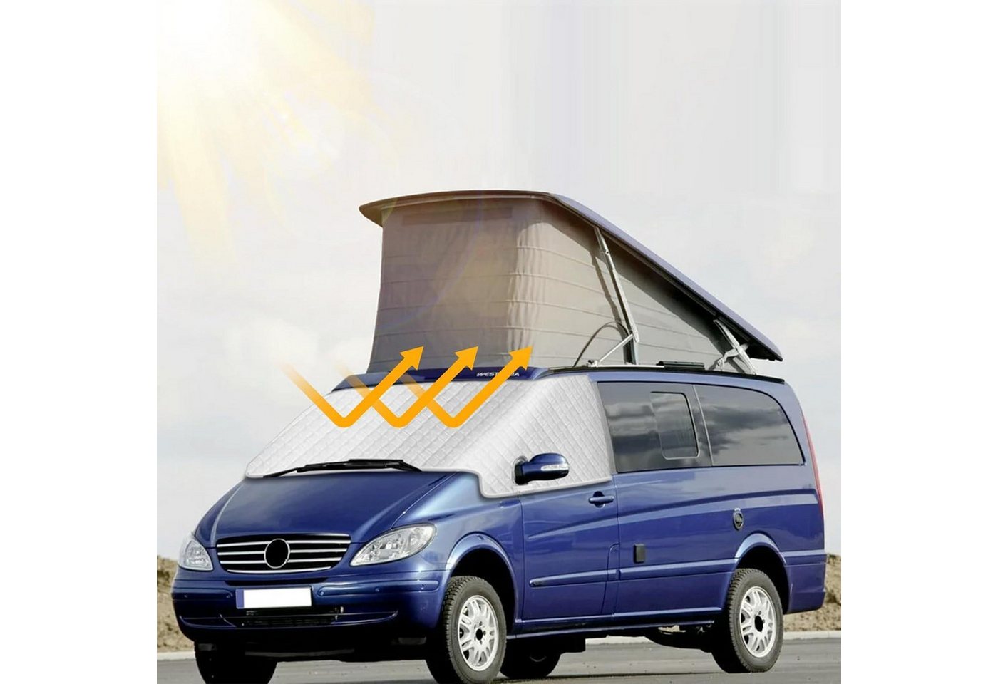 LuxusKollektion Frontscheibenabdeckung Windschutzscheibe Abdeckung Sonnenschutz Mercedes Eisschutz Vito W639 Bild 3