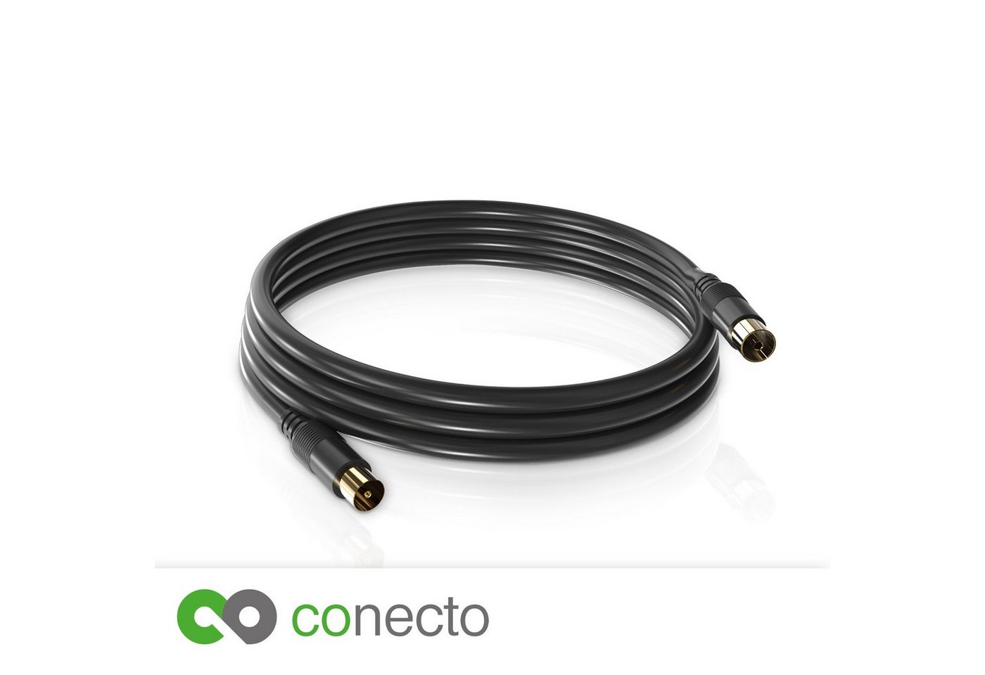 conecto conecto HQ TV Antennenkabel - 4K UHD 1080p FULL HD HDTV 3D - (TV-Steck SAT-Kabel, (50 cm) Bild 2