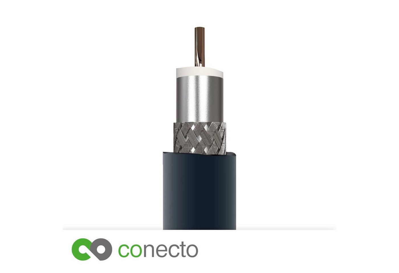 conecto conecto HQ TV Antennenkabel - 4K UHD 1080p FULL HD HDTV 3D - (TV-Steck SAT-Kabel, (50 cm) Bild 3