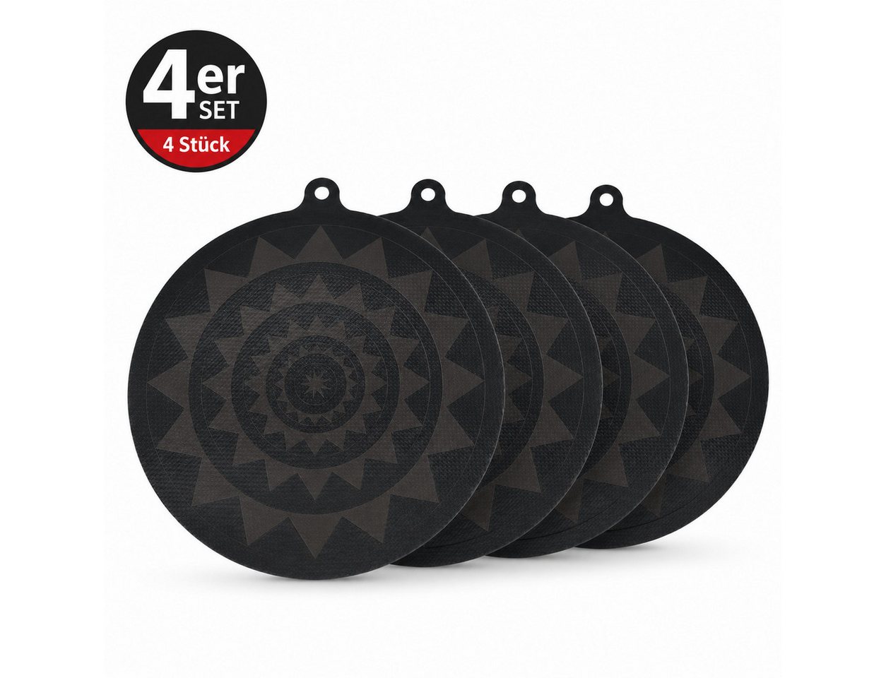 XEOOCE Schneide- und Abdeckplatte Herdabdeckung, Silikon Kochfeldabdeckung, Hitzebeständig, 4 Stück, (Mehrteiliges Set, 4 Herdabdeckplatten (24 cm), bunt), Farbwechsel, 260°C hitzebeständig, Silikon