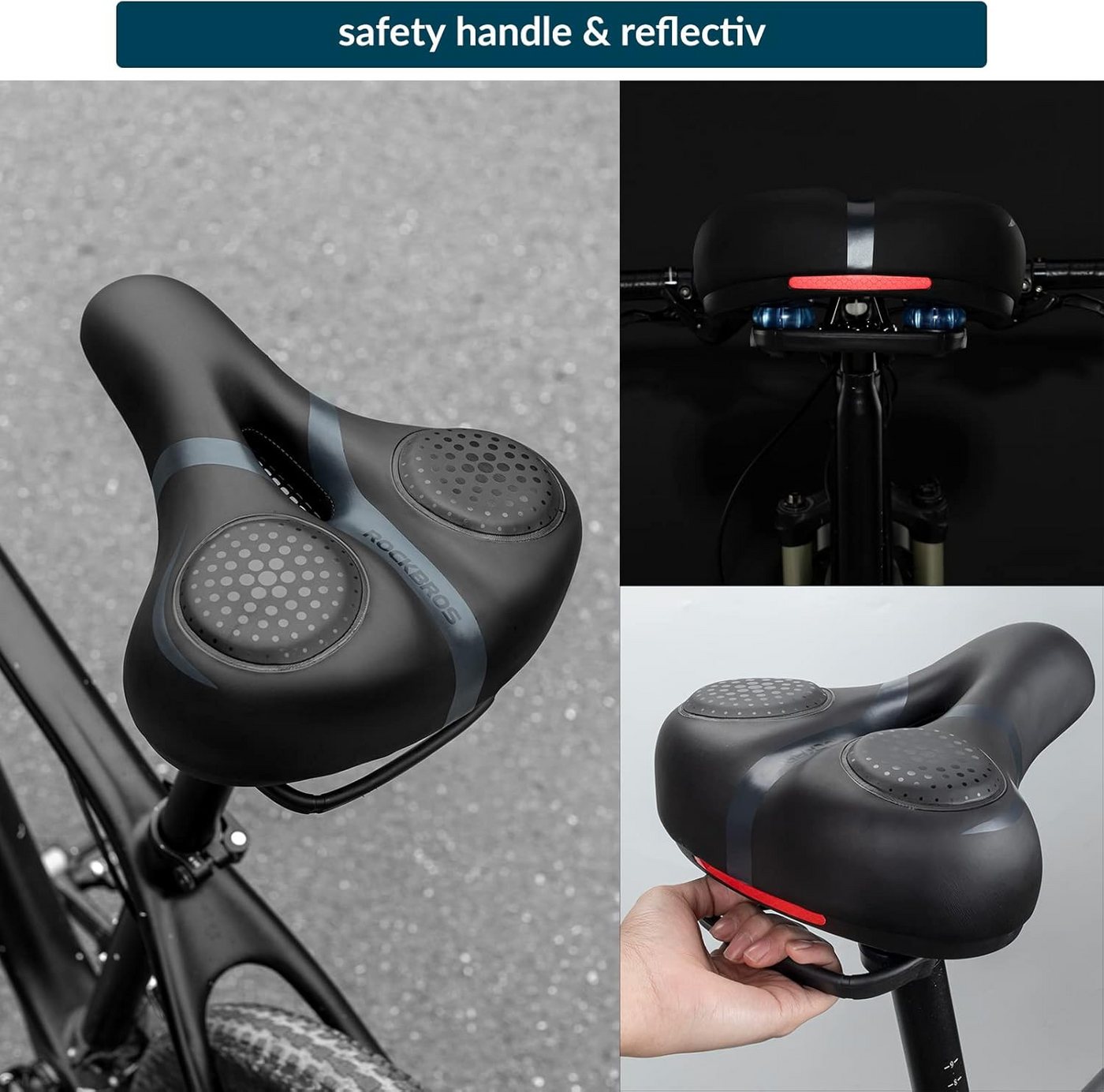 ROCKBROS Fahrradsattel Fahrradsattel mit Memory-Foam für MTB, Cityrad, Trekkingrad Bild 5