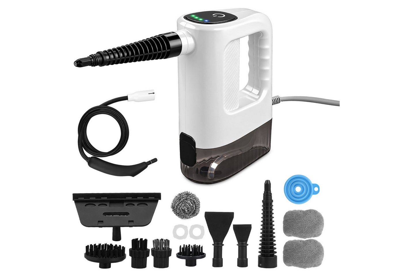 CkeyiN Handdampfreiniger Mehrzweck-Dampfreiniger 150-450 Kpa Dampf 3 Stufe 15s Aufheizzeit, 1200 W, mit 400-ml-Wassertank 13 Zubehörteilen gegen Fett-und Kalkablagerungen Bild 3