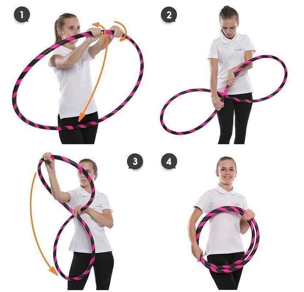 Hoopomania Hula-Hoop-Reifen Bunter Hula Hoop Reifen, faltbar, Ø100cm Rosa-Pink