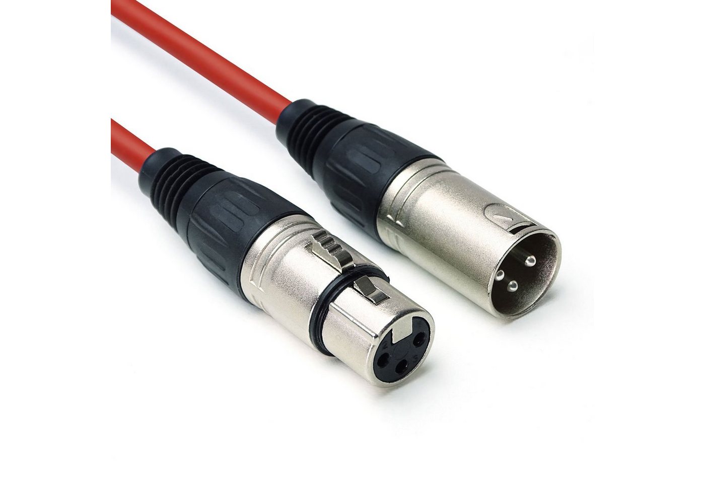 keepdrum keepdrum DMX004 RD DMX Kabel Rot 3-pol XLR 6m Elektro-Kabel, 3-pol XLR Stecker, zu XLR Buchse (600 cm), DMX Kabel Rot 6 m