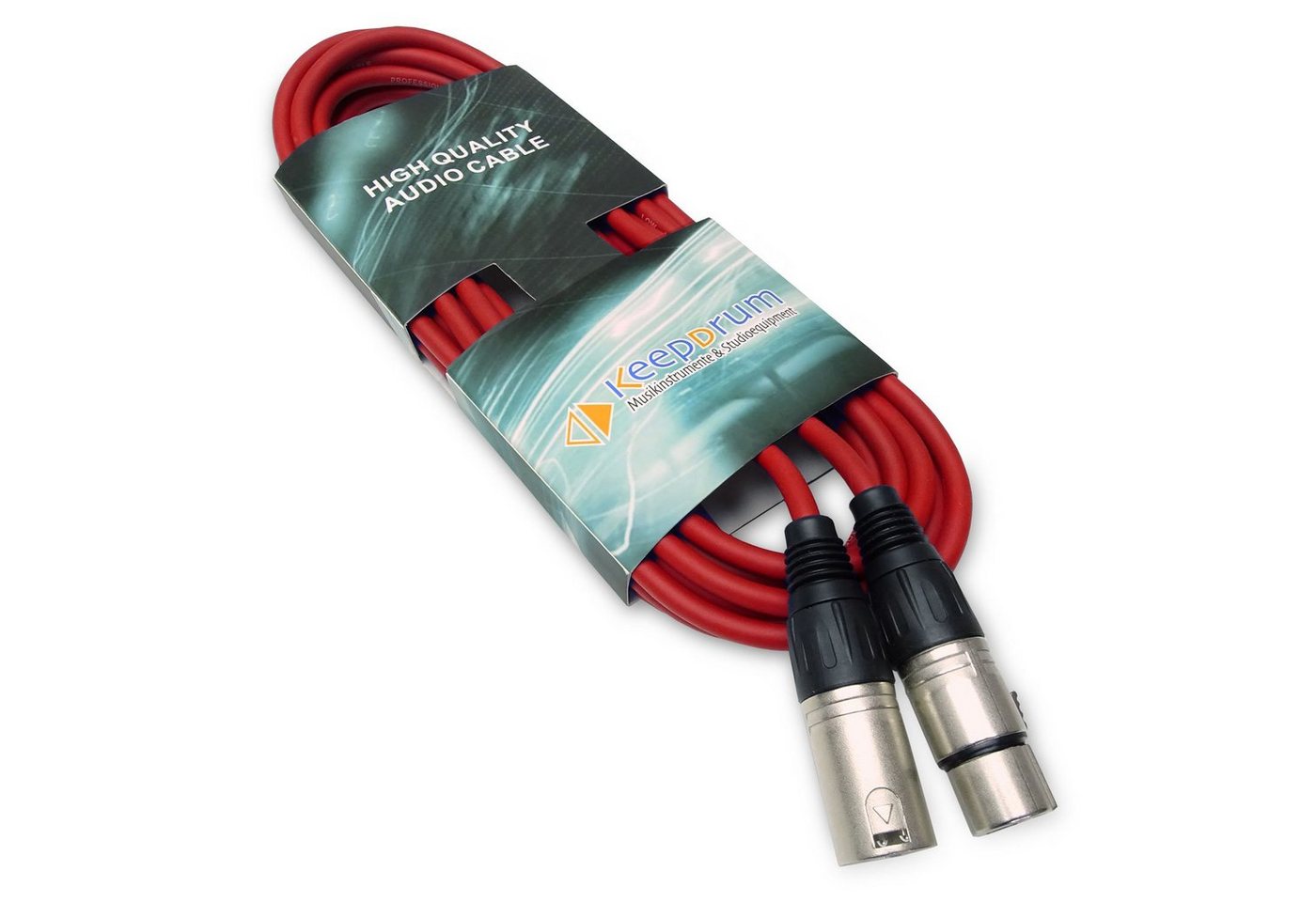keepdrum keepdrum DMX004 RD DMX Kabel Rot 3-pol XLR 6m Elektro-Kabel, 3-pol XLR Stecker, zu XLR Buchse (600 cm), DMX Kabel Rot 6 m Bild 2