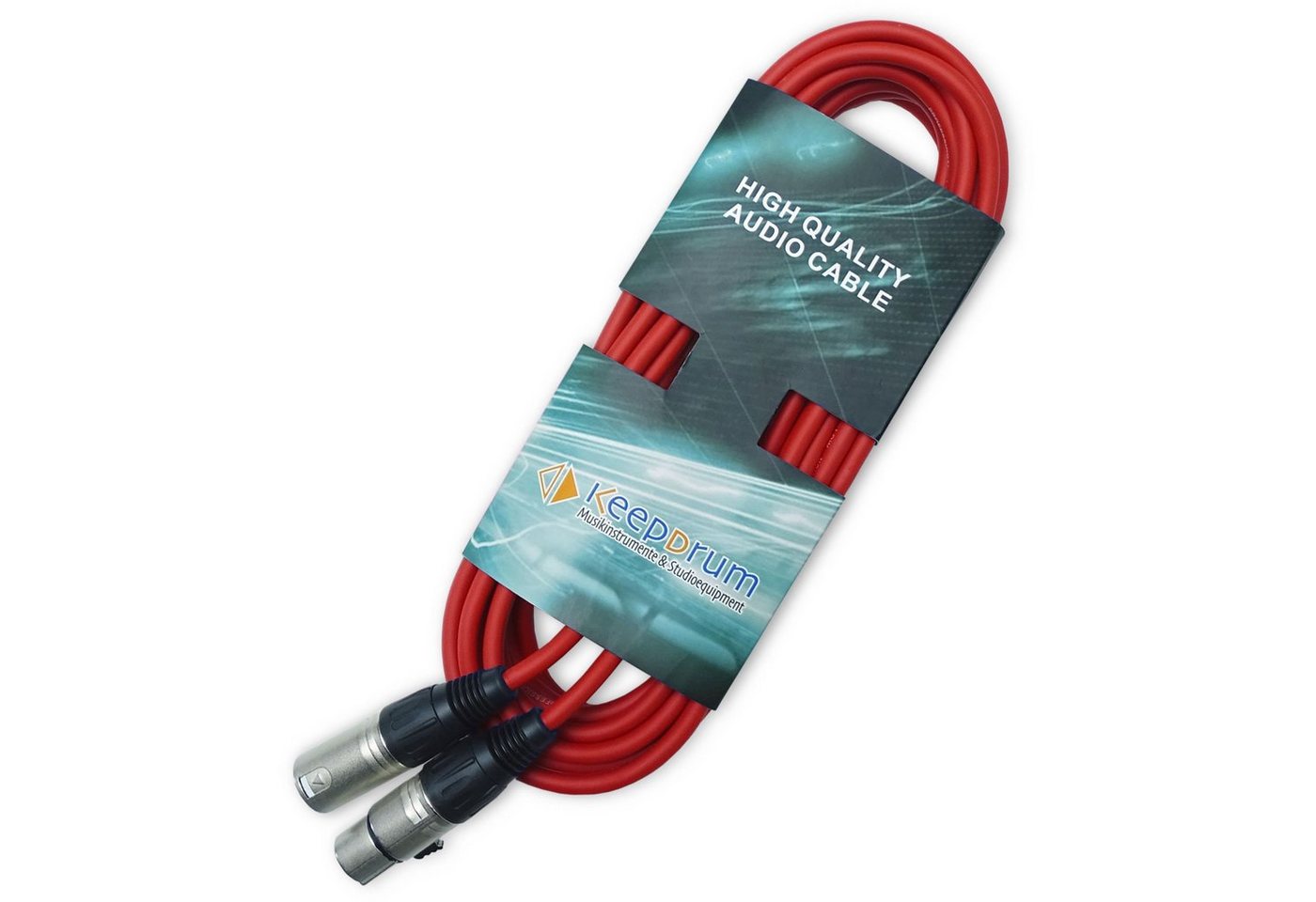 keepdrum keepdrum DMX004 RD DMX Kabel Rot 3-pol XLR 6m Elektro-Kabel, 3-pol XLR Stecker, zu XLR Buchse (600 cm), DMX Kabel Rot 6 m Bild 3