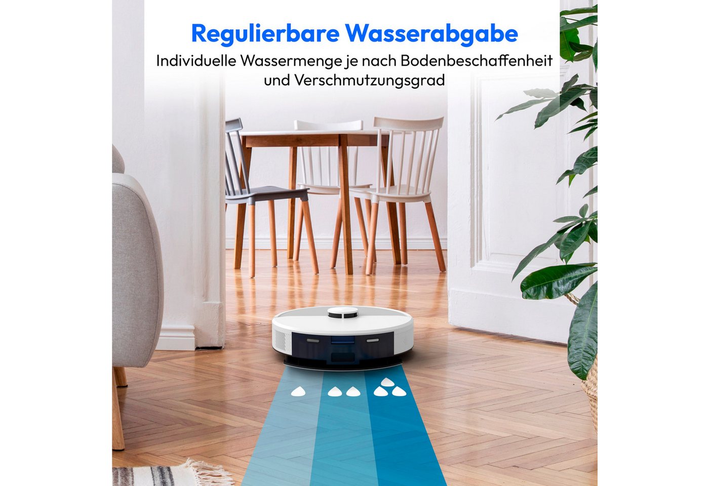 Medion® Saugroboter Smarter Saugroboter mit Wischfunktion und Absaugstation X23 SW+, beutellos, X23SW+