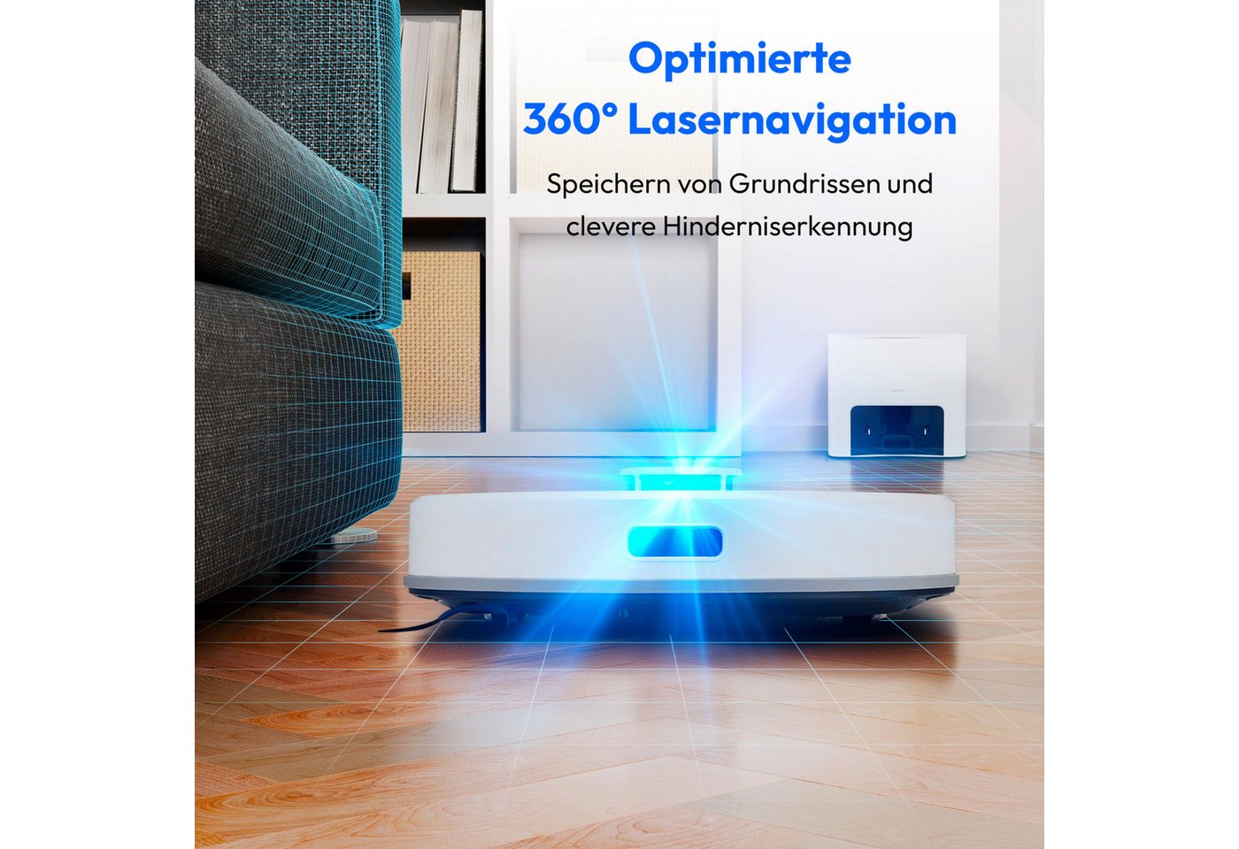 Medion® Saugroboter Smarter Saugroboter mit Wischfunktion und Absaugstation X23 SW+, beutellos, X23SW+ Bild 2