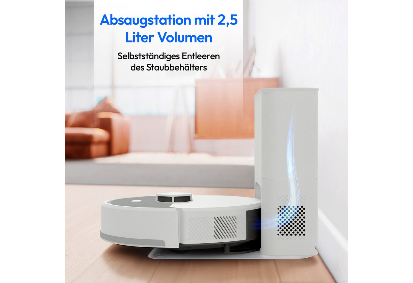 Medion® Saugroboter Smarter Saugroboter mit Wischfunktion und Absaugstation X23 SW+, beutellos, X23SW+ Bild 4