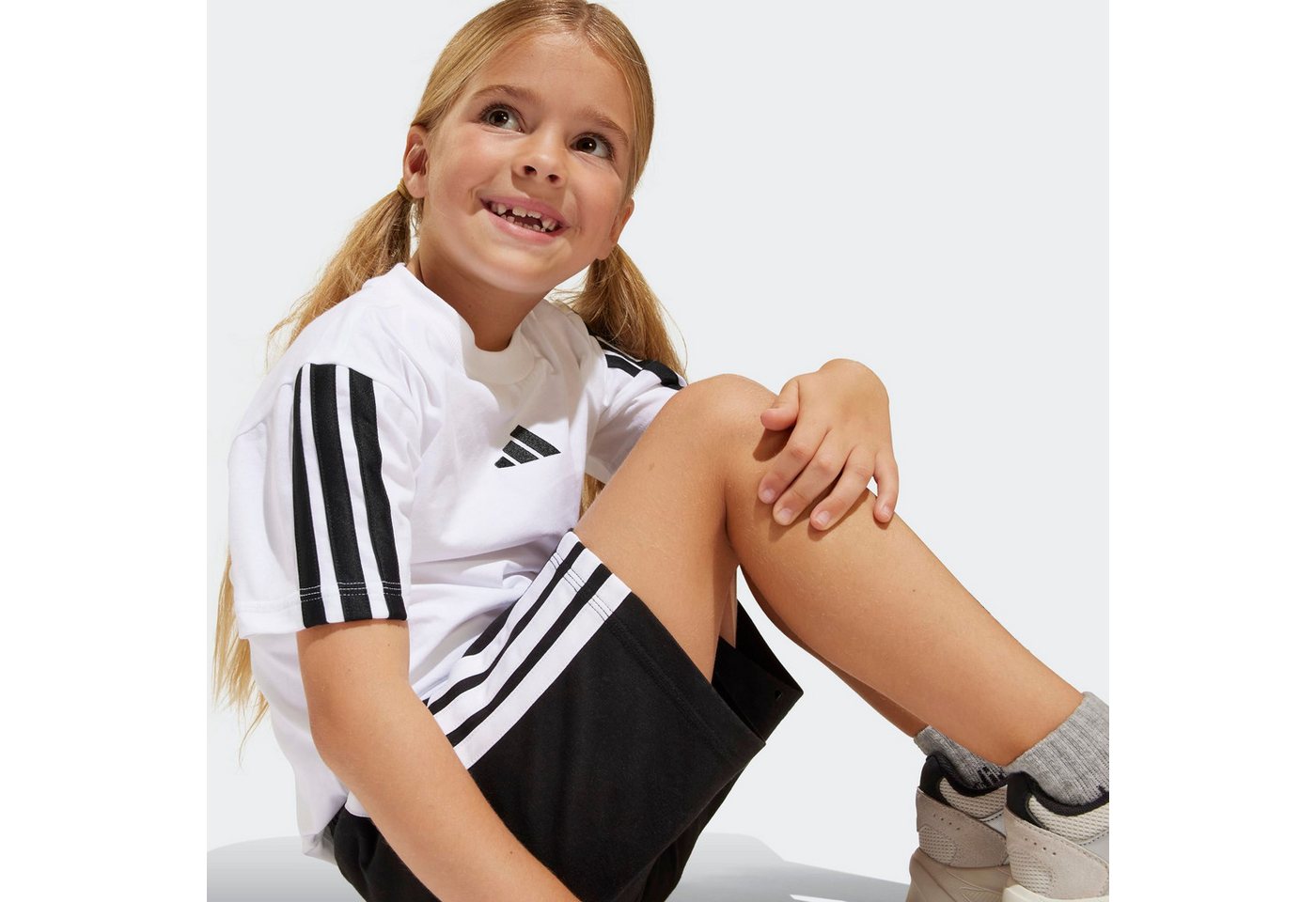 adidas Sportswear Trainingsanzug LK 3S T-SET 160 (2-tlg), für Kinder, mit 2 Teilen, aus Baumwolle Bild 3