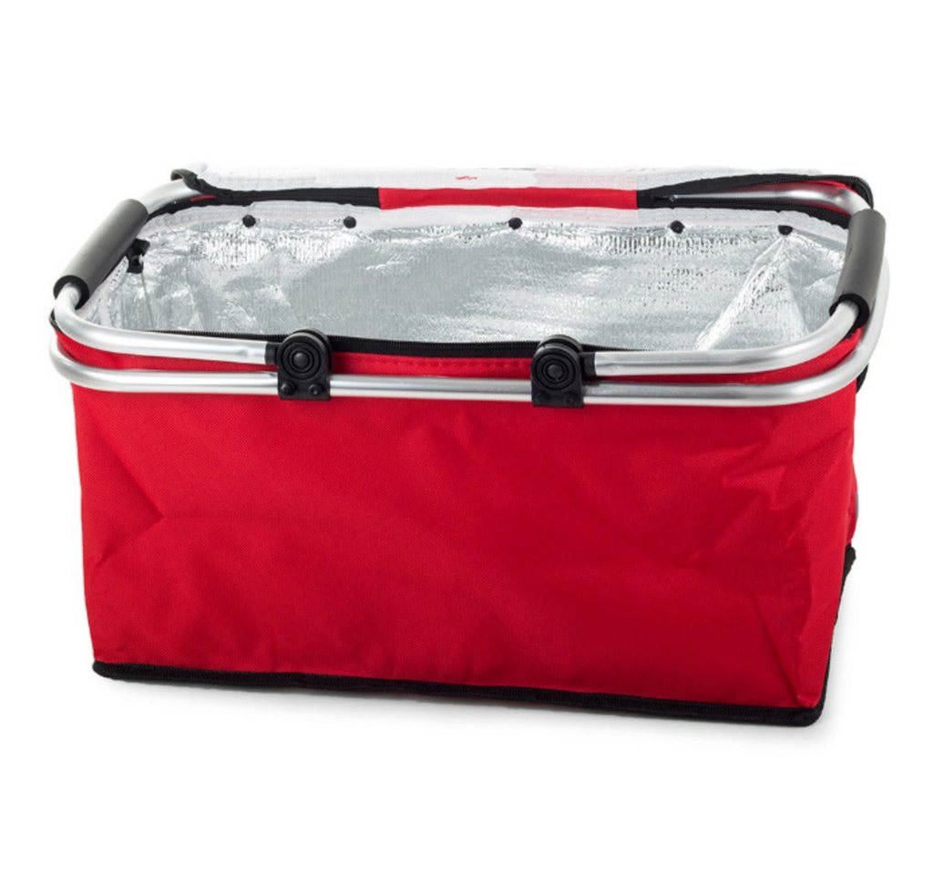 Da Meso Einkaufskorb Thermo Picknickkorb Faltbar 48x28x22 cm – Isolierter Kühlkorb für Blau Bild 3