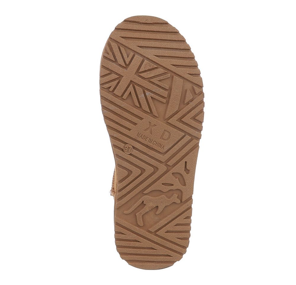 Ital-Design Damen Snowboots Freizeit Snowboots (87283905) Flach Flache Stiefeletten in Camel Bild 2