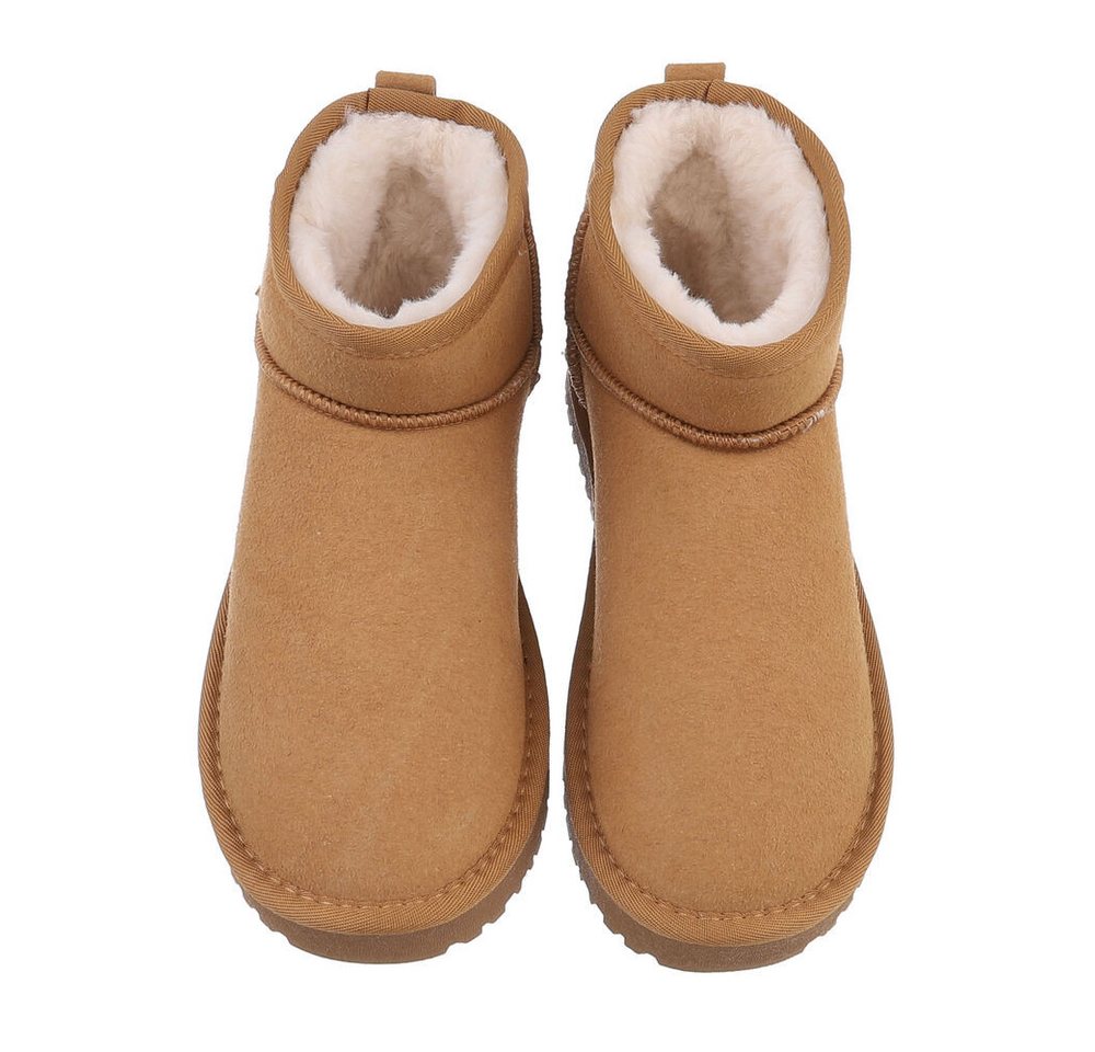 Ital-Design Damen Snowboots Freizeit Snowboots (87283905) Flach Flache Stiefeletten in Camel Bild 3