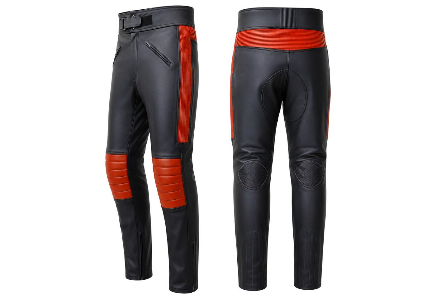 German Wear Motorradhose GW401T Motorradhose Motorrad Biker Lederhose Rindsleder leder hose Schwarz Bild 4