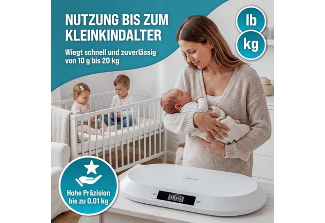 Deuba - monzana® Babywaage Digital bis 20kg led Anzeige Rutschfest Automatische Abschalt- & Tara-Funktion Tierwaage Hunde Katzen Säuglinge Stillwaage