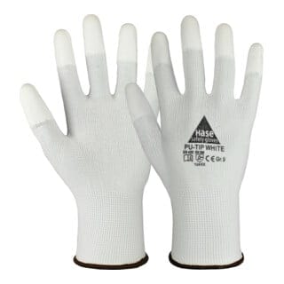 Hase Montagehandschuhe Feinstrick "PU Tip White" 6