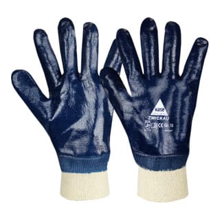 Hase Handschuhe Gelb/Blau Nitril "Zwickau" 8