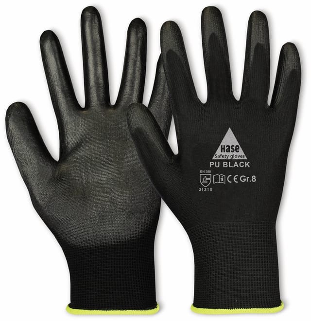 Hase Montagehandschuhe Feinstrick "PU Black" 6