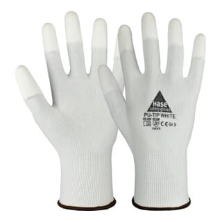 Hase Montagehandschuhe Feinstrick "PU Tip White" 9