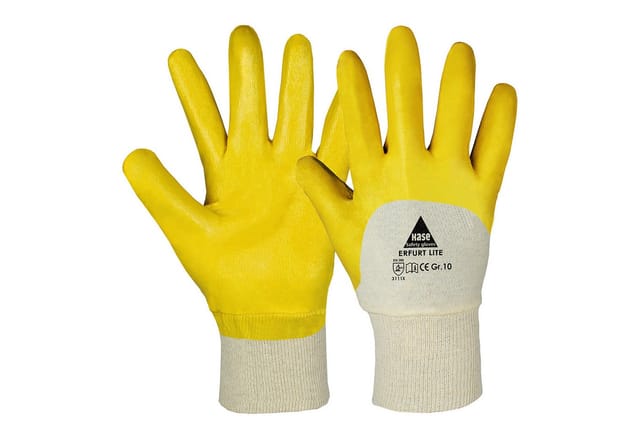 Hase Handschuhe Gelb/Blau Nitril "Erfurt Lite" 9