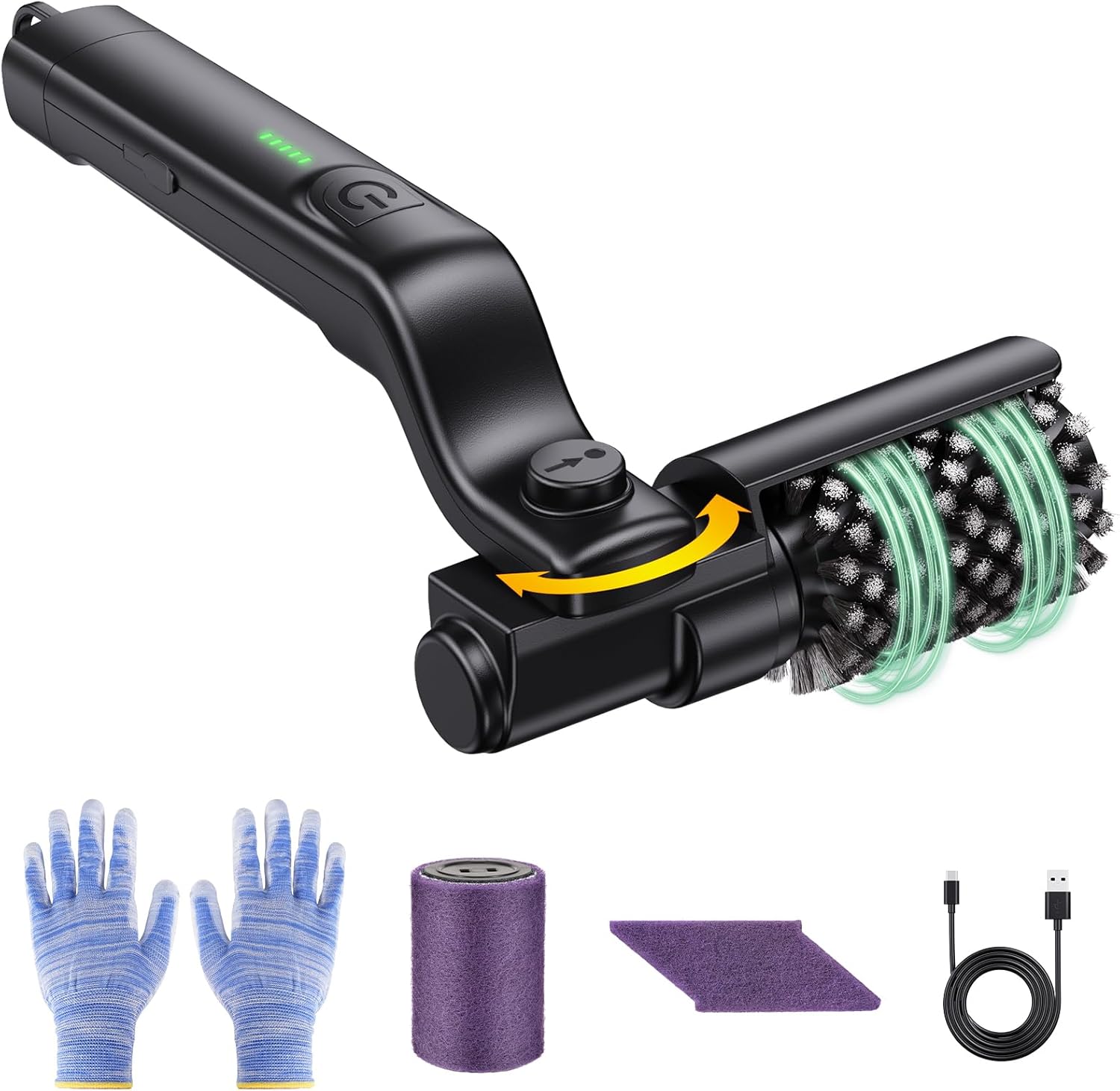 Brosse Électrique Rotative Pour Barbecue Extérieur, 3 Vitesses, En Acier Inoxydable 304, Sans Poils Qui Se Détachent, Autonomie Prolongée De 90 Minutes.