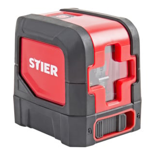 STIER Kreuzlinienlaser 2x120°, Projektion in 2D, automatische Selbstnivellierung, Umschaltbar horizontal/vertikal, magnetischer Wandhalterung, mit