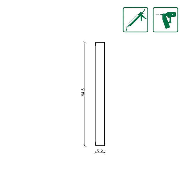 Neuhofer Wandleistenset Shaker Style 118 cm x 94,5 x 8,5 mm Sockelleiste