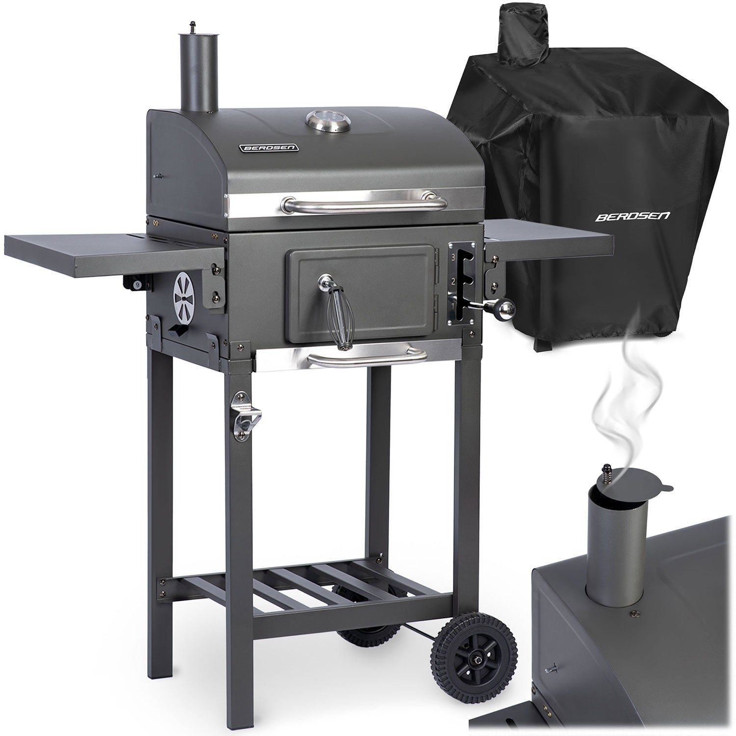 Berdsen Bd-892 Black Charcoal Grill With Cover