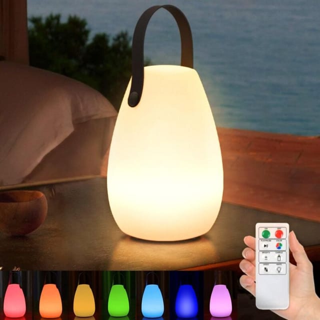 Warmweiße Led-schreibtischlampe, 8 Farben, Kabellose Schreibtischlampe Mit Dimmbarer Fernbedienung, Ip44 Wasserdicht, Für Den Außenbereich Geeignet