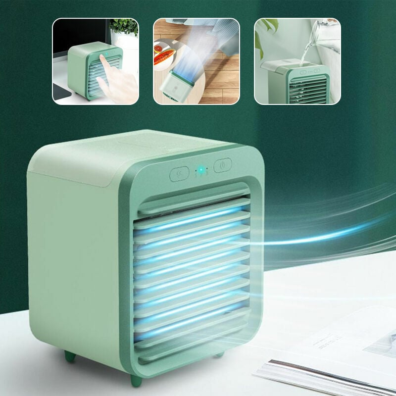 Vurahome – Mini-tischklimaanlage, Tragbarer Wasserventilator, Usb-aufladbar, Für Zuhause