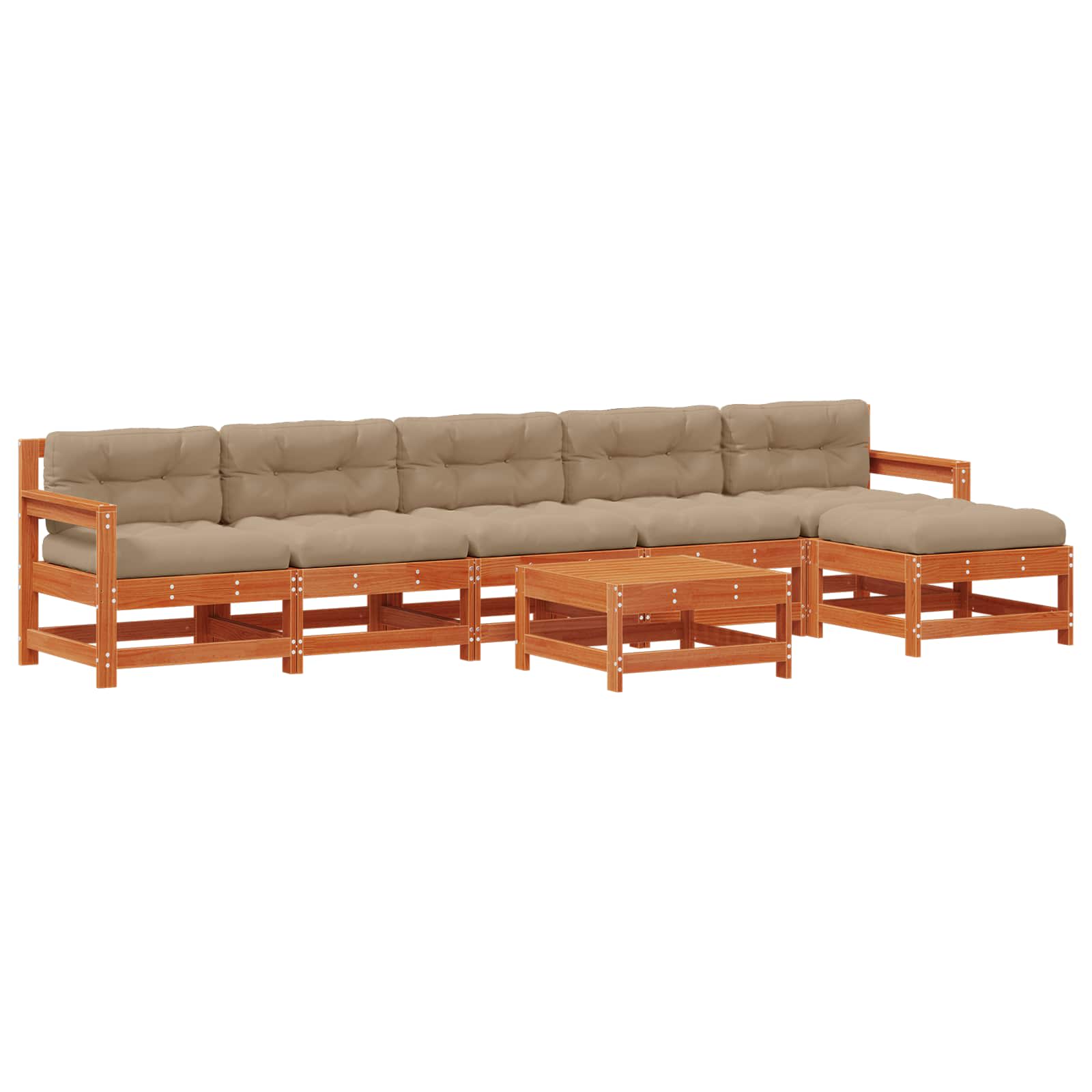 Maison Exclusive - Garten-lounge-set 7 Stk. Wachsboden Kiefer Mas