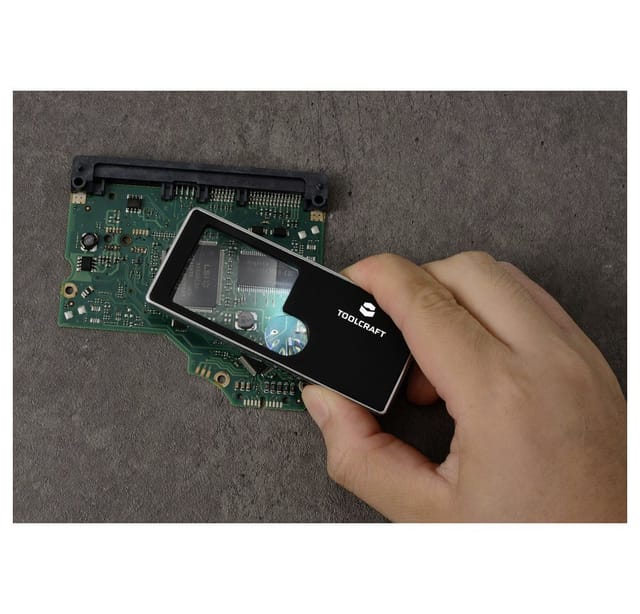 TOOLCRAFT TO-10283190 Handlupe mit LED-Beleuchtung Vergrößerungsfaktor: 3 x, 10 x Linsengröße: (Ø)