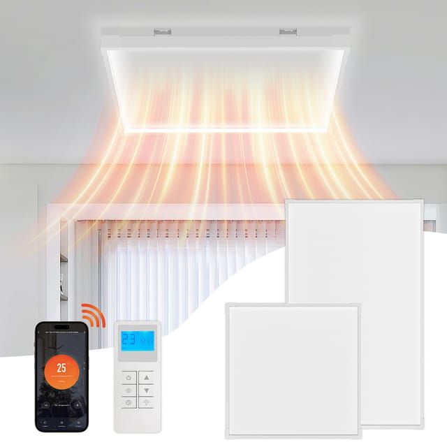 Randaco Infrarotheizung 360w, Infrarot Heizung Mit Wifi App-steuerung, Erkennung Offener Fenster, Infrarotheizung Mit Thermostat, Infrarot-deckenheizung