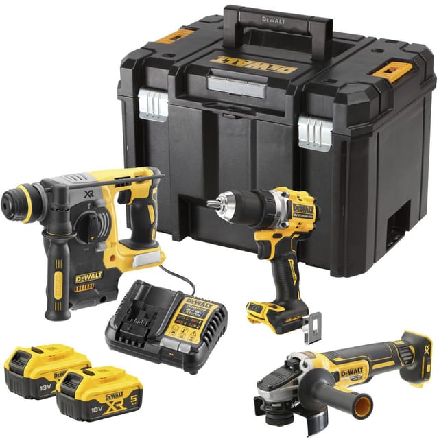 Kit 3 Werkzeuge 18V + 2 Akkus 18V - 5Ah Ladegerät + 1 Lampe DCL182-XJ GRATIS
