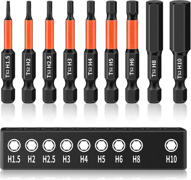 Sechskant-schraubendreher-bits, 50 Mm Sechskantschaft, Schraubendreherkopf, 1/4 Zoll Magnetischer Sechskant-schraubendreher-bit, S2-stahlschaft, Inbus-schraubendreher-sets Für Akku-bohrschrauber, Hand