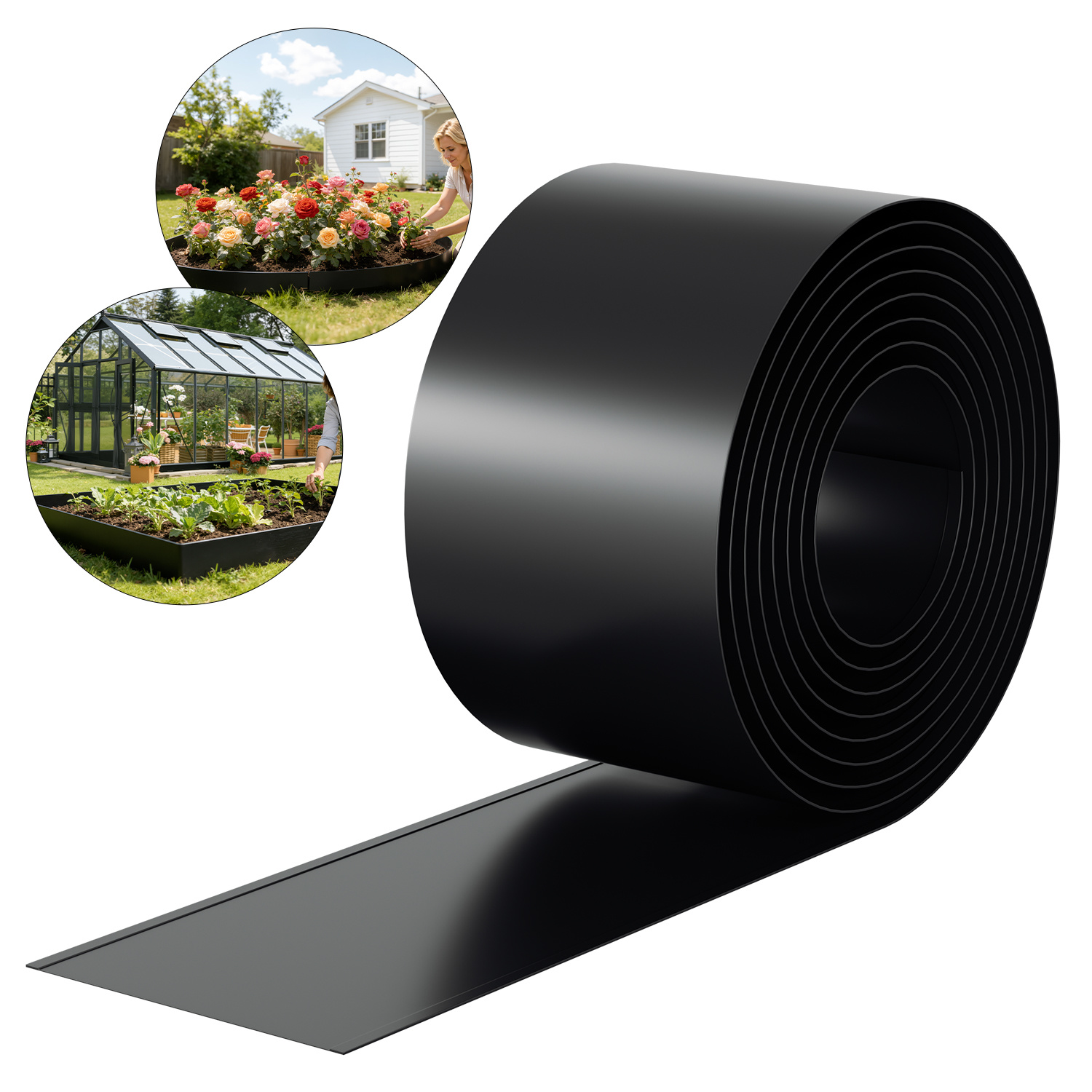 Jiubiaz Rasenkante 15 Cm X 10 M Trennrand Beet Zaun Flexibel Pflanzenschutz Garten Einfassung Schwarz
