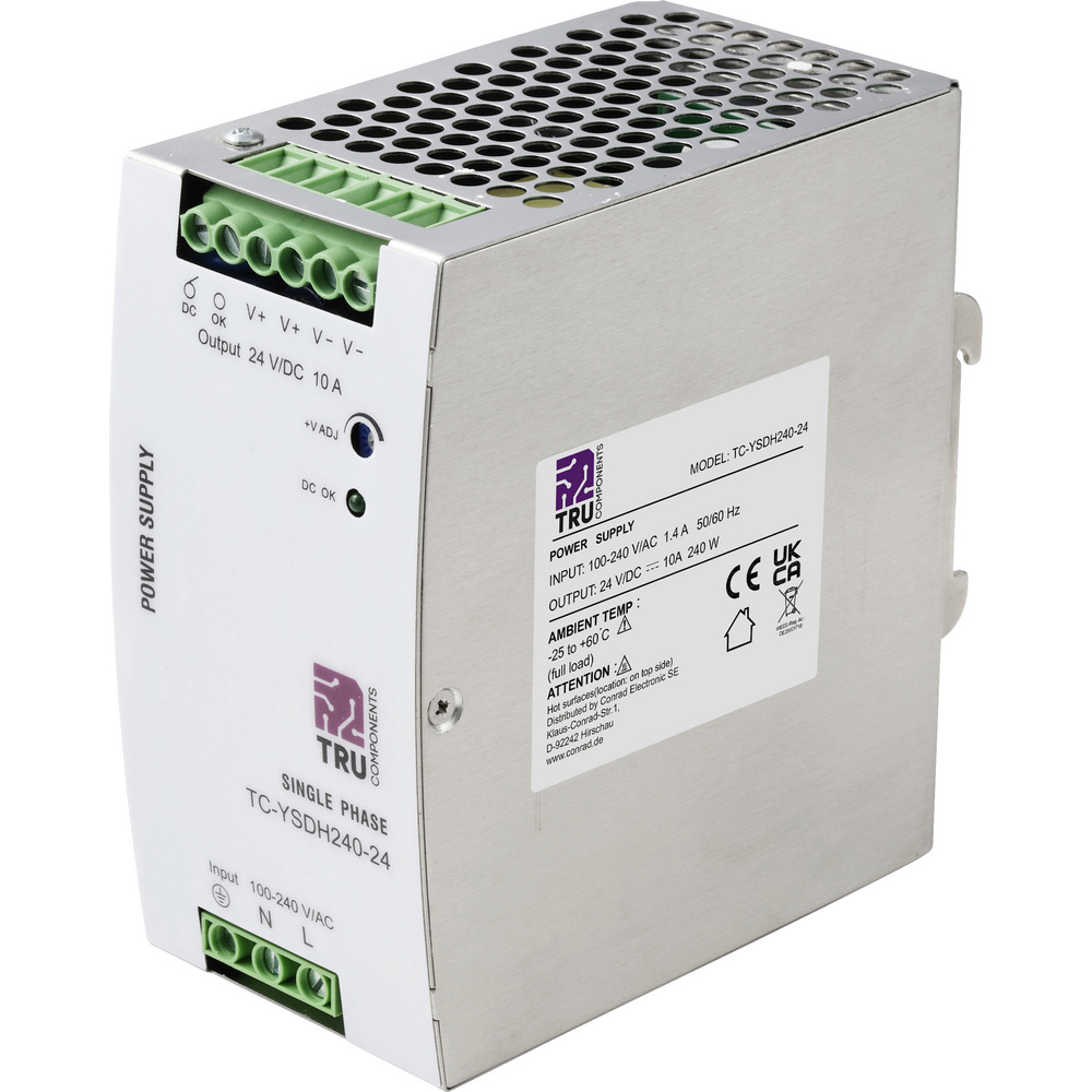 Tru Components Tc-13850160 Hutschienen-netzteil (din-rail) 24 V/dc 10 A 240 W Anzahl Ausgänge:1 X