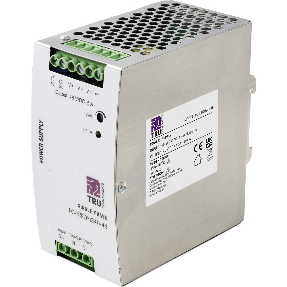 Tru Components Tc-13850164 Hutschienen-netzteil (din-rail) 48 V/dc 5 A 240 W Anzahl Ausgänge:1 X I