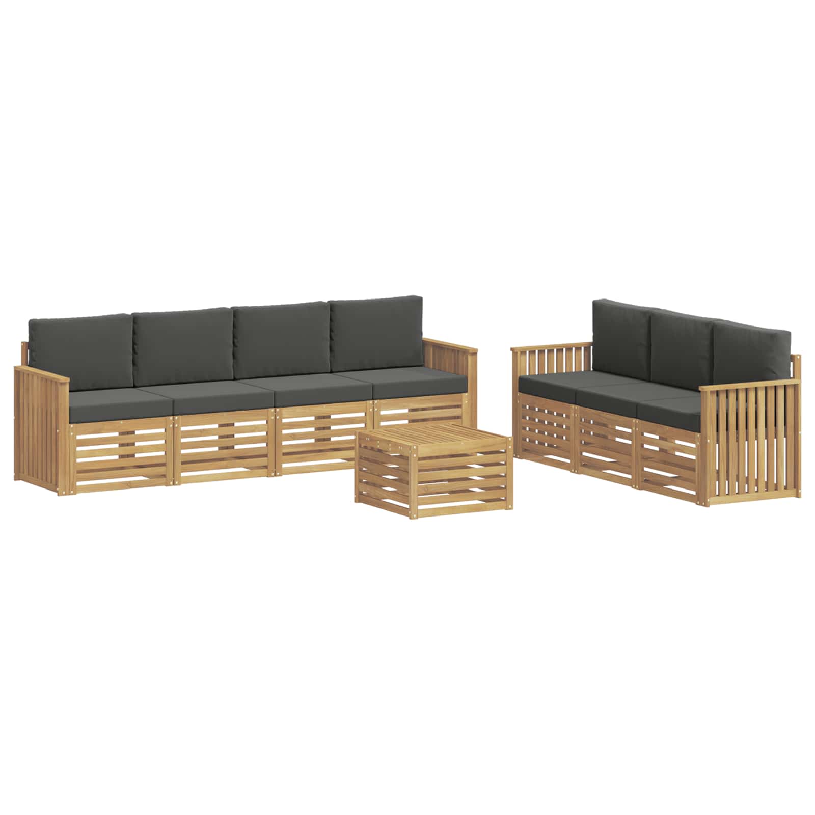 Sofagarnituren 8 Stk. Weiß Und Anthrazit Polyester Vidaxl