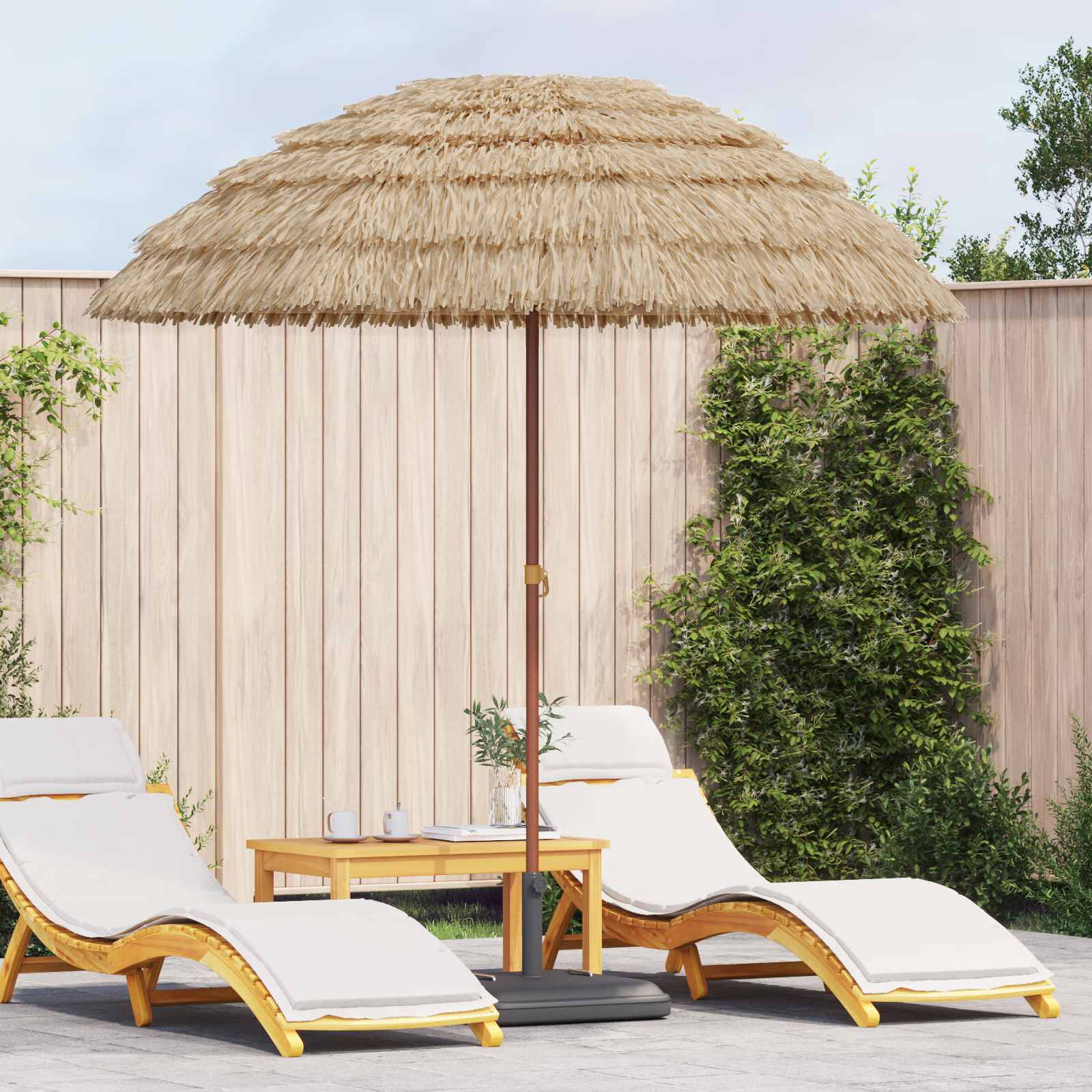 Strandparasol Natur 205 X 205 X 210 Cm Polyester Und Stahl
