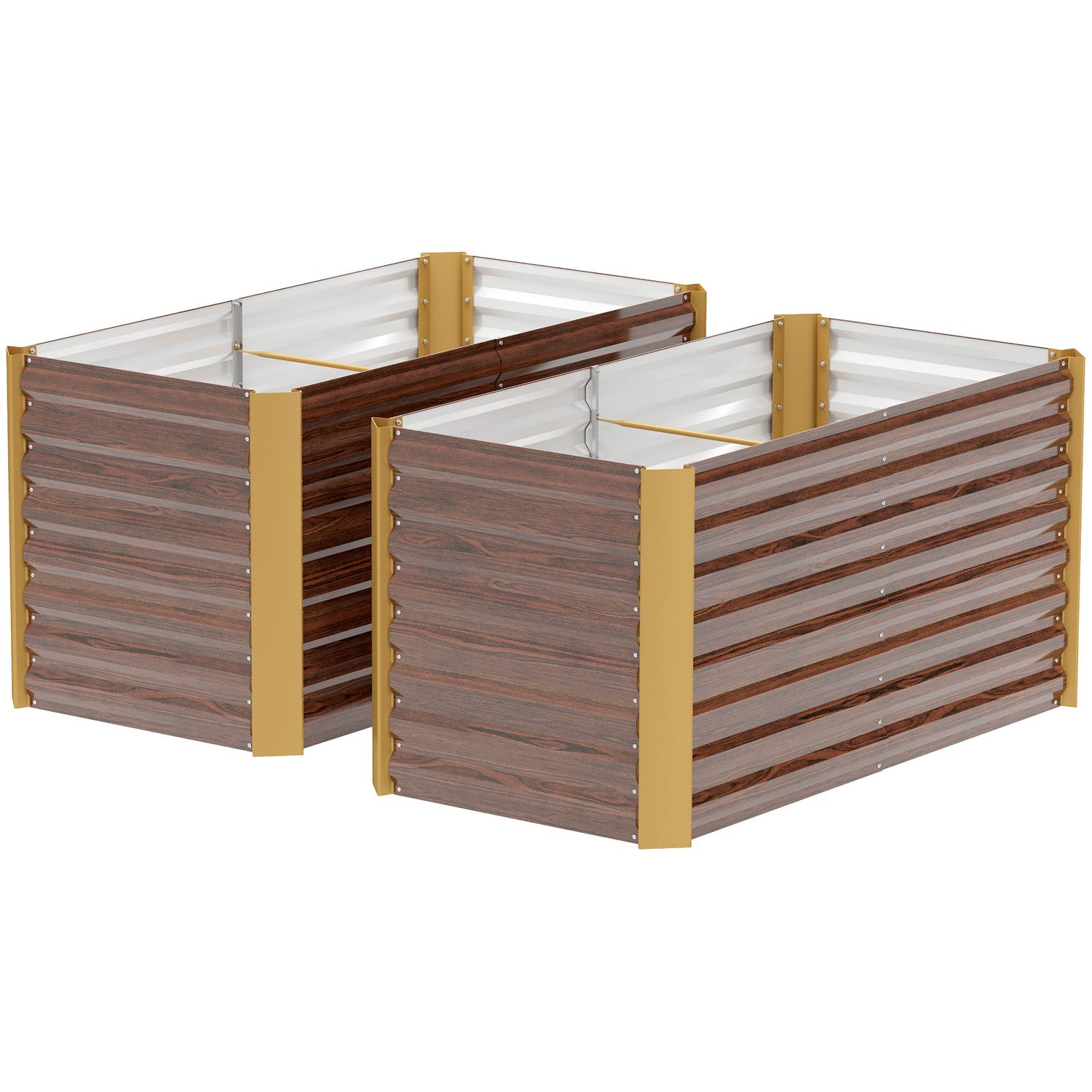 Raised Garden Beds In Galvanized Steel, Weatherproof, 120x60 Cm